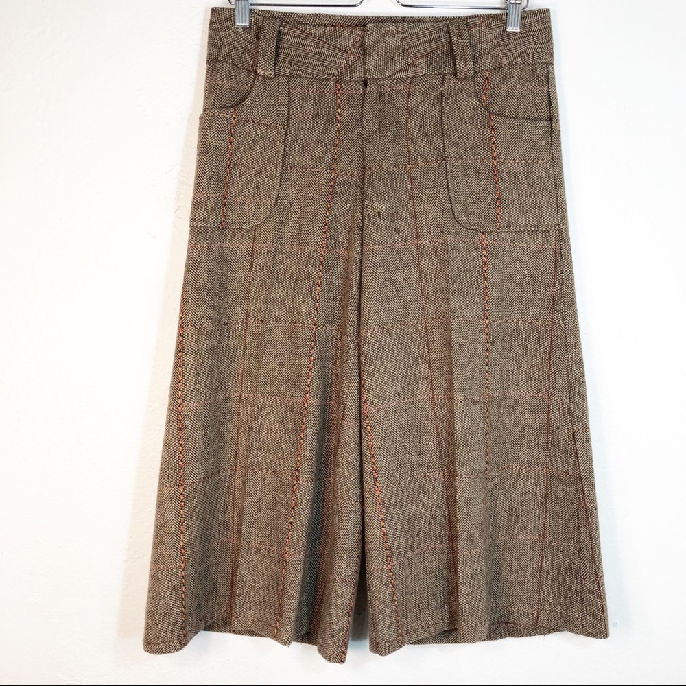 Picasso Medium Wide Leg Crop Culotte Pant Tweed